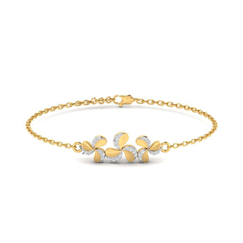Ivana Jewels Bracelets Yellow Gold / 14KT Clustered Flower Trio Diamond Band