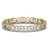 Ivana Jewels Bracelets Yellow Gold / 14KT Contemporary Diamond Studded Bangle