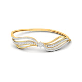 Ivana Jewels Bracelets Yellow Gold / 14KT Curved Diamond Line Bangle