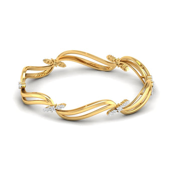 Ivana Jewels Bracelets Yellow Gold / 14KT Designer Diamond Bangle