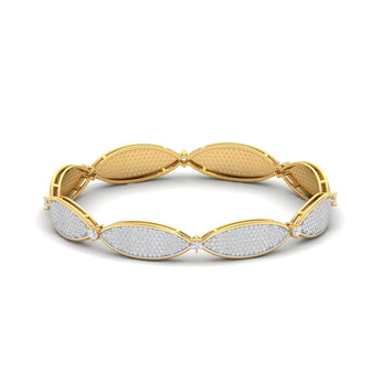 Ivana Jewels Bracelets Yellow Gold / 14KT Detailed Diamond Cluster Link Bracelet