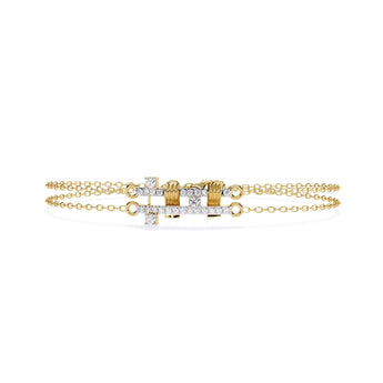 Ivana Jewels Bracelets Yellow Gold / 14KT Diamond Bar Bracelet in Warm Gold