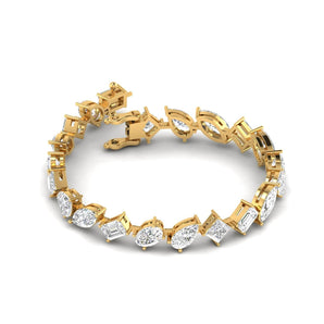 Ivana Jewels Bracelets Yellow Gold / 14KT Diamond Bracelet with Various Cuts