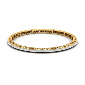 Ivana Jewels Bracelets Yellow Gold / 14KT Diamond Set Open Design Bangle
