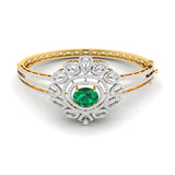 Ivana Jewels Bracelets Yellow Gold / 14KT Elegant Emerald Diamond Bangle