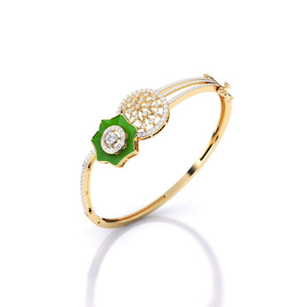 Ivana Jewels Bracelets Yellow Gold / 14KT Enticing Green Enamel and Diamond Bracelet