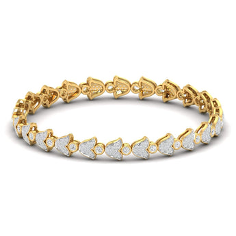 Ivana Jewels Bracelets Yellow Gold / 14KT Floral Motif Diamond Bangle