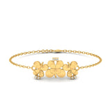 Ivana Jewels Bracelets Yellow Gold / 14KT Four Leaf Clover Bracelet with Diamonds