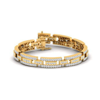 Ivana Jewels Bracelets Yellow Gold / 14KT Geometric Diamond Bracelet for Men