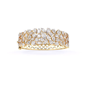 Ivana Jewels Bracelets Yellow Gold / 14KT Glorious Floral Diamond Bangle