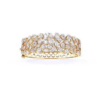 Ivana Jewels Bracelets Yellow Gold / 14KT Glorious Floral Diamond Bangle