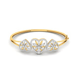 Ivana Jewels Bracelets Yellow Gold / 14KT Heart & Flower Diamond Bangle