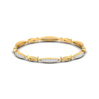 Ivana Jewels Bracelets Yellow Gold / 14KT Interwoven Diamond Bangle