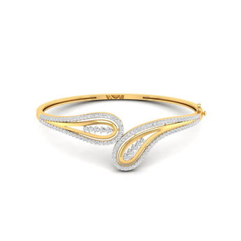 Ivana Jewels Bracelets Yellow Gold / 14KT Open Design Diamond Bangle