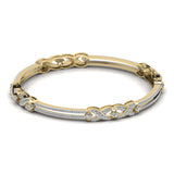 Ivana Jewels Bracelets Yellow Gold / 14KT Pear Shape & Round Cut Diamonds Bangle