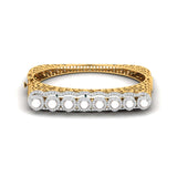 Ivana Jewels Bracelets Yellow Gold / 14KT Pearl Halo Diamond Bangle