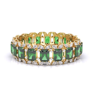 Ivana Jewels Bracelets Yellow Gold / 14KT Radiant Cut Green EMERALD Fancy Bracelet