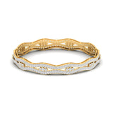 Ivana Jewels Bracelets Yellow Gold / 14KT Sculpted Gold Diamond Bangle