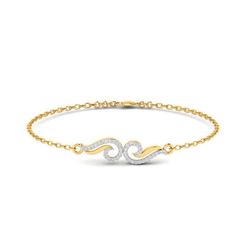 Ivana Jewels Bracelets Yellow Gold / 14KT Sculpted Wave Bracelet