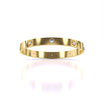 Ivana Jewels Bracelets Yellow Gold / 14KT Women's Bangles Rhinestone Bangle