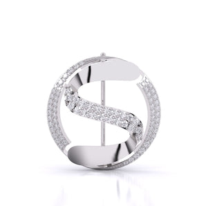 Ivana Jewels Brooch White Gold / 14KT Sparkling Letter Brooch