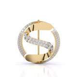 Ivana Jewels Brooch Yellow Gold / 14KT Sparkling Letter Brooch