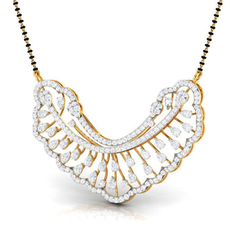 Ivana Jewels Charms & Pendant Pear & Round Diamond Sunburst Mangalsutra