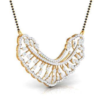Ivana Jewels Charms & Pendant Pear & Round Diamond Sunburst Mangalsutra