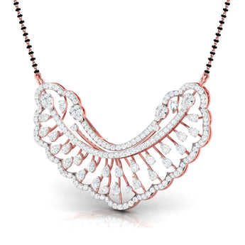 Ivana Jewels Charms & Pendant Pear & Round Diamond Sunburst Mangalsutra