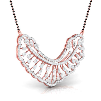 Ivana Jewels Charms & Pendant Pear & Round Diamond Sunburst Mangalsutra