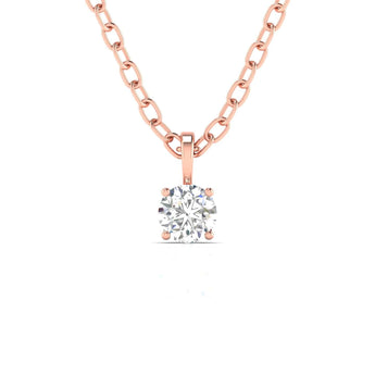 Ivana Jewels Charms & Pendant Rose Gold / 14KT 0.5 Ct Round Cut Solitaire Diamond  Pendant