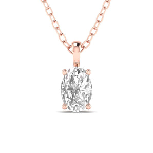 Ivana Jewels Charms & Pendant Rose Gold / 14KT 3 Carat Oval Solitaire Diamond Pendant