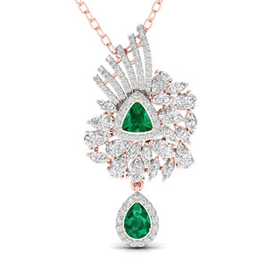 Ivana Jewels Charms & Pendant Rose Gold / 14KT Coloured, Fancy Shape & Round Shape Diamonds Pendant