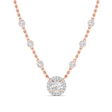 Ivana Jewels Charms & Pendant Rose Gold / 14KT Diamond Bezel Necklace