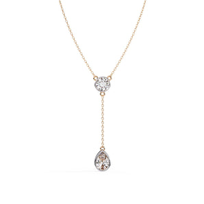 Ivana Jewels Charms & Pendant Rose Gold / 14KT Moonstone Teardrop Y Pendant