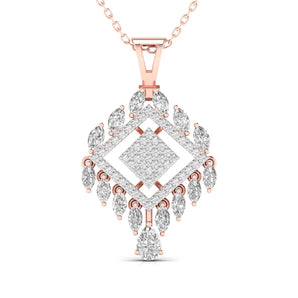 Ivana Jewels Charms & Pendant Rose Gold / 14KT Pear, Marquise & Round Cut Diamonds Pendant For Her