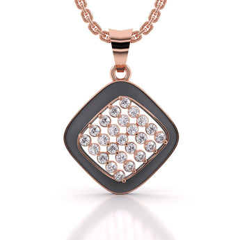 Ivana Jewels Charms & Pendant Rose Gold / 14KT Rectangle Diamond Pendant