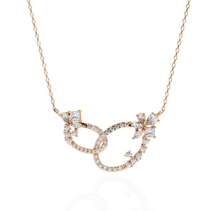 Ivana Jewels Charms & Pendant Rose Gold / 14KT Sparkling Diamond Double Loop Pendant