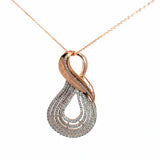 Ivana Jewels Charms & Pendant Rose Gold / 14KT Teardrop Shaped Diamond Pendant Necklace in Rose Gold
