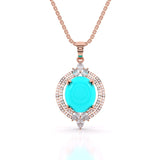Ivana Jewels Charms & Pendant Rose Gold / 14KT Turquoise Pointed Pendant
