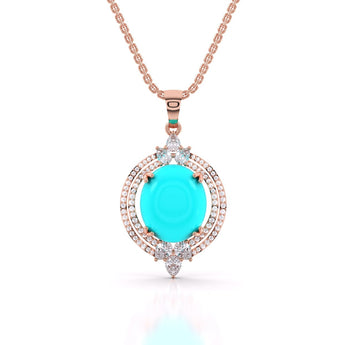 Ivana Jewels Charms & Pendant Rose Gold / 14KT Turquoise Pointed Pendant