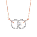 Ivana Jewels Charms & Pendant Rose Gold / 14KT Two Circle Diamond Gold Pendant