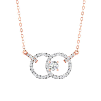 Ivana Jewels Charms & Pendant Rose Gold / 14KT Two Circle Diamond Gold Pendant