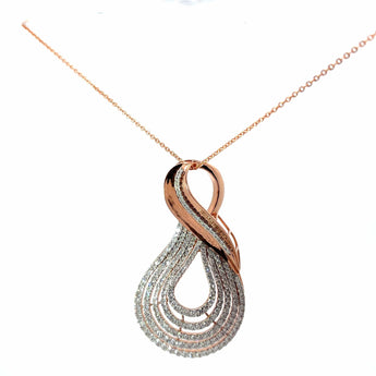 Ivana Jewels Charms & Pendant Teardrop Shaped Diamond Pendant Necklace in Rose Gold