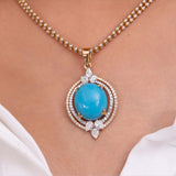 Ivana Jewels Charms & Pendant Turquoise Pointed Pendant