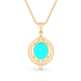 Ivana Jewels Charms & Pendant Turquoise Pointed Pendant