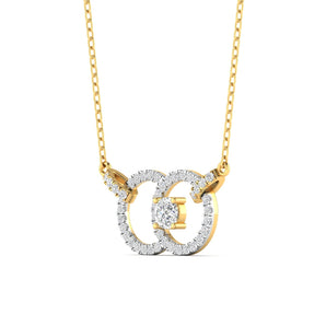 Ivana Jewels Charms & Pendant Two Circle Diamond Gold Pendant