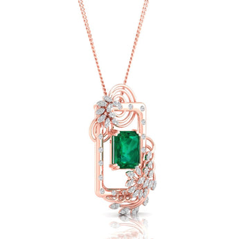Ivana Jewels Charms & Pendant Vivid Emerald and Diamond Pendant