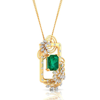 Ivana Jewels Charms & Pendant Vivid Emerald and Diamond Pendant