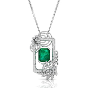 Ivana Jewels Charms & Pendant Vivid Emerald and Diamond Pendant